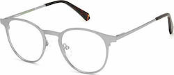 Polaroid Metal Eyeglass Frame Silver PLD D442 R81