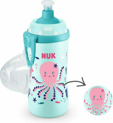 Nuk Junior Cup Octopus Educational Sippy Cup Plastic Light Blue for 18m+m+ 300ml 10.255.576