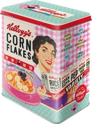 Nostalgic Art Happy Hostess Cereal Box with Lid Metallic