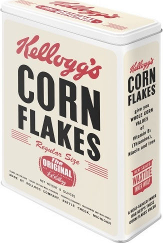 Nostalgic Art Cereal Box with Lid Metallic White 19x8x26cm Nostalgic Art Cereal Box with Lid Metallic White 19x8x26cm