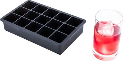 Silicone Ice Cube Tray 15 Slots with Lid Black 0020066