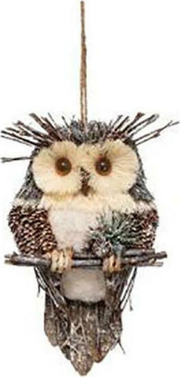 Atmosphera Weihnachtsfigur Deckenhänger Beige Höhe 28cm Eule