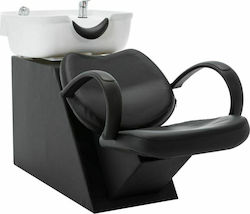 vidaXL Λουτήρας Σταθερός με Καρέκλα από Συνθετικό Δέρμα Μαύρο Μ133xΠ60xΥ77εκ.