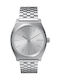 Nixon Teller Ανδρικό Ρολόι 37mm Μπαταρίας με Ασημί Μεταλλικό Μπρασελέ
