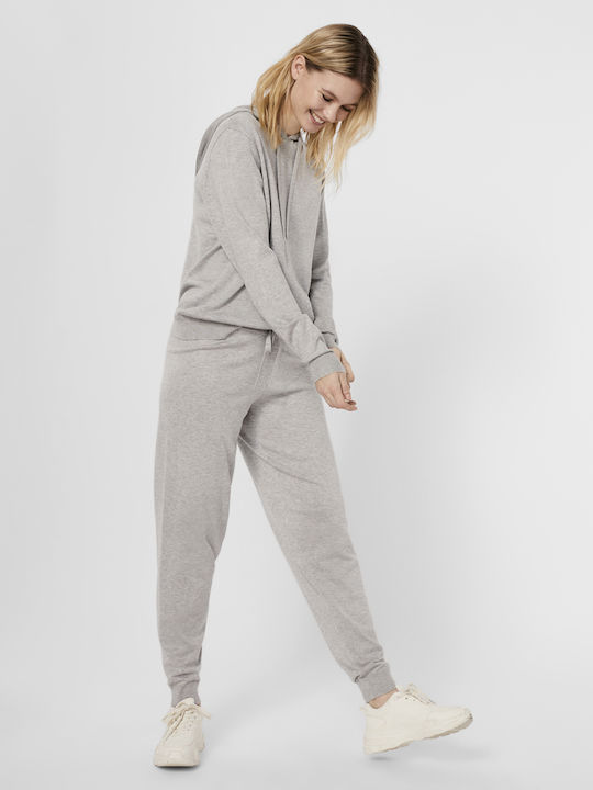 Vero Moda Set Women's Sweatpants Light Grey Melange