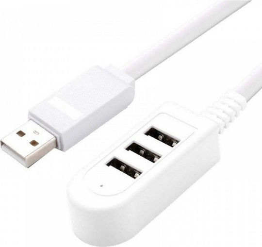 Andowl USB 2.0 3 Port Hub with USB-A Connection White (AN-