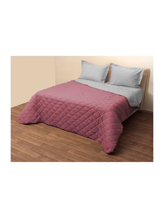 Viopros Coverlet Single Microfiber Fuchsia - Grey 160x240cm