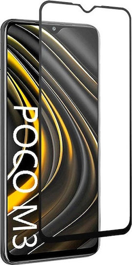 Black Vollkleber Vollflächig gehärtetes Glas (Redmi 9T / Poco M3)