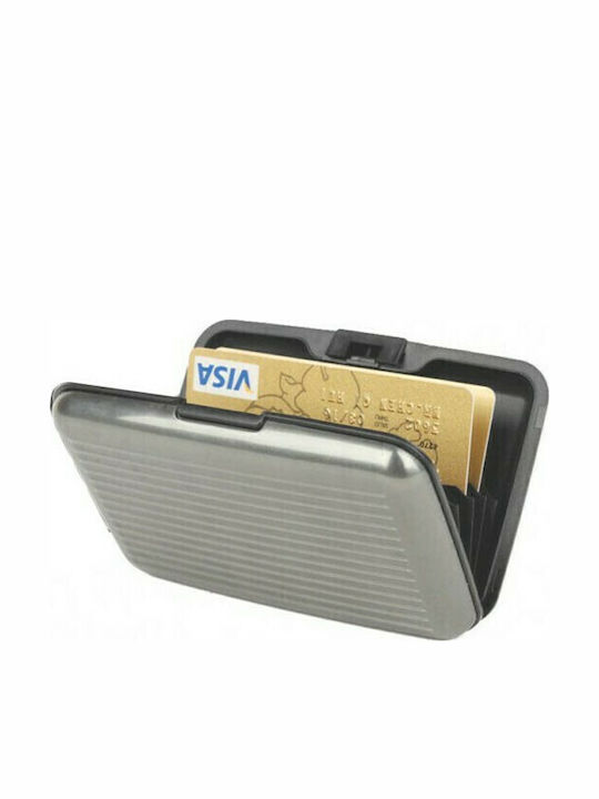 V-store Ανδρικό Πορτοφόλι Καρτών με RFID Ασημί