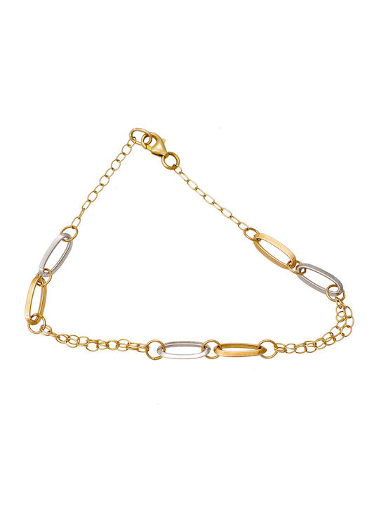 14K Gold Bicolor Bracelet B268K40