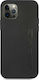 AMG Leather Big Stamped Logo Umschlag Rückseite Leder Schwarz (iPhone 12 Pro Max)