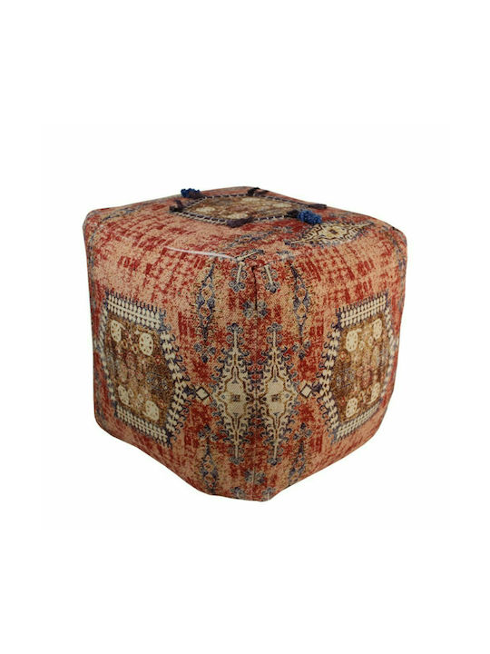 Stool For Living Room Upholstered with Fabric Colorful 45x45x45cm