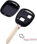 Car Key Shell with Blade with 2 Buttons for Toyota