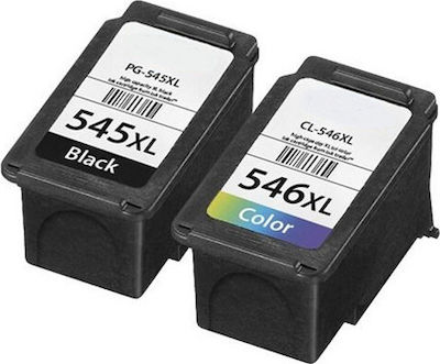 Pachet de cartușe de cerneală compatibile și recondiționate pentru imprimante InkJet Canon PG-545/CL-546 XL 400 pagini Multi (culoare) / Negru 2buc