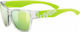 Uvex Sportstyle 508 Kids Sunglasses with Mirror Lens Clear / Neon Green