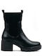 Huitlock Damen Chelsea Stiefeletten mit mittlerem Absatz Schwarz