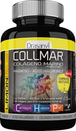 Drasanvi Collmar Colagen Marin Hidrolizat (Tip I) Cu Vitamina C Și Magneziu 180 Comprimate Masticabile Aromă Lămâie
