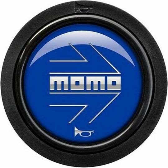 Momo Car Emblem Decoration Momo Steering Wheel Button Blue in Blue Color