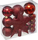 Hängendes Ornament Mix Schmuckstücke Rot Set 18Stück