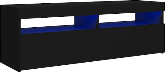 Suport TV cu Iluminare LED Negru L120xW35xH40cm