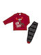 Minerva Kinder Schlafanzug Winterlich Rot Oh Deer