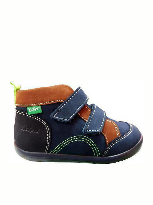 Kickers Lederne Kinderstiefeletten mit Klettver...