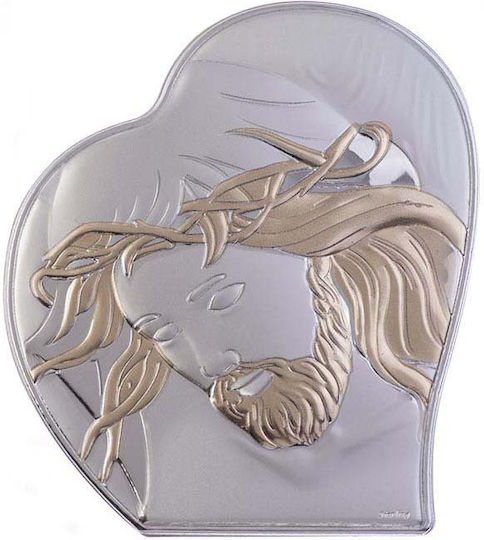 Slevori Image Jesus Christ Silver 4.4x5.4cm
