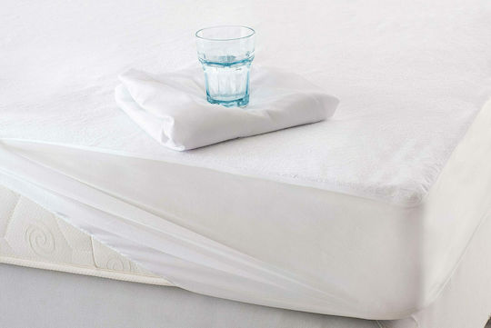 Rythmos Protective Cover Semi-double Waterproof with Skirt New White 120x200+30cm