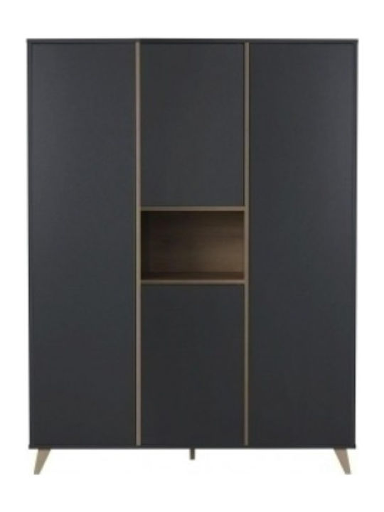 Kallen Four Door Wardrobe Anthracite 143x57x190cm