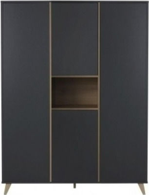 Kallen Τετράφυλλη Ντουλάπα Anthracite 143x57x190cm
