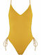 G Secret One-Piece Swimsuit with Padding & Open Back Yellow