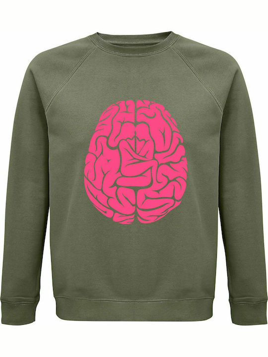 Sweatshirt Unisex, Organic "Mind Body Connection", Khaki