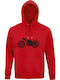 Hoodie Unisex, Organic "Old is Cool", Red