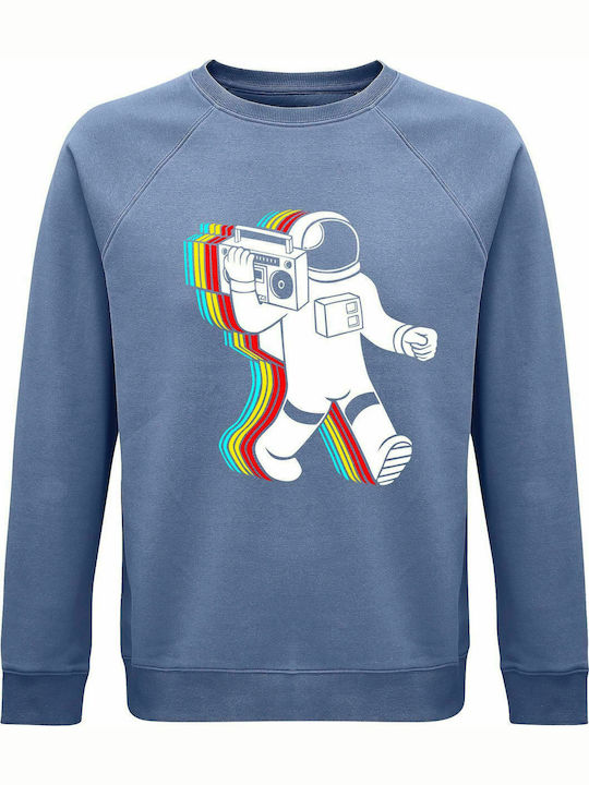 Sweatshirt Unisex, Organic "Space Dj", Blue