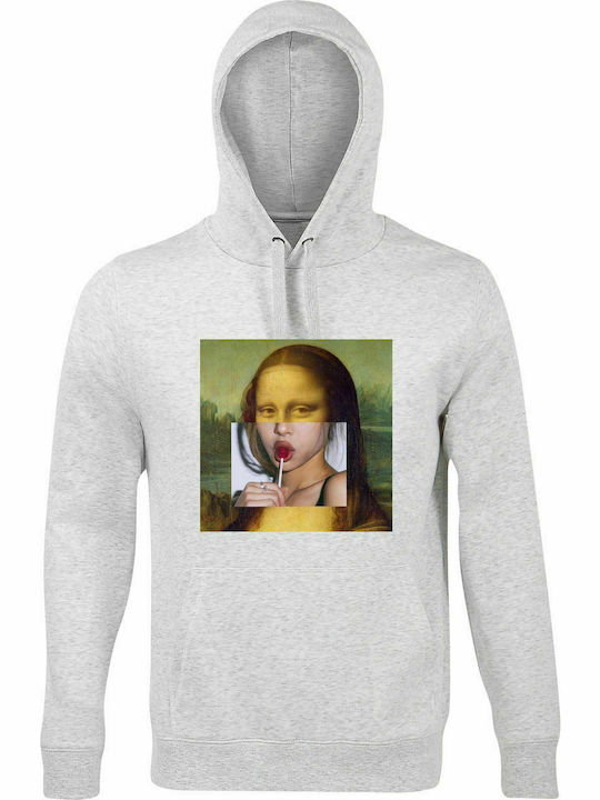 Hoodie Unisex "Monalisa Lollipop", Ash