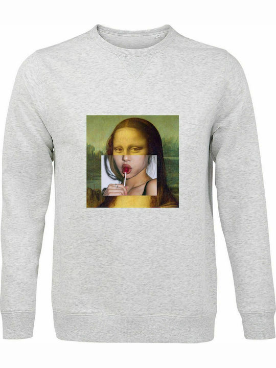 Sweatshirt Unisex, Organic "Monalisa Lollipop", Ash