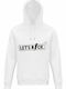 Hoodie Unisex, Organic "Let's ROCK", White