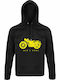 Hoodie Unisex, Organic "Old is Cool", Black