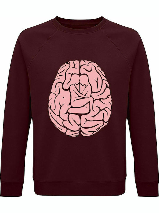 Sweatshirt Unisex, Bio "Mind Body Connection", Burgunderrot