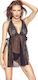 Anais Apparel Lula Σετ Sexy Babydoll με Δαντέλα Μαύρο