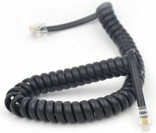 KAL Electronics Спирала Телефонен кабел RJ11 6P4C 3м Черен