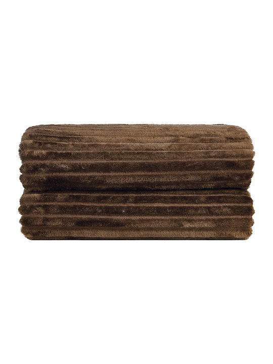 Kentia Jason Κουβέρτα Fleece Μονή 150x200εκ. Καφέ