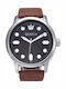 Season Time Ceas Barbati 48mm Baterie cu Curea din Piele Maro