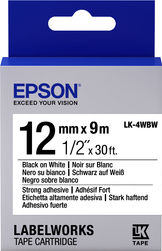 Epson LK-4WBW Ταινία Ετικετογράφου 9m x 12mm σε Μαύρο Χρώμα