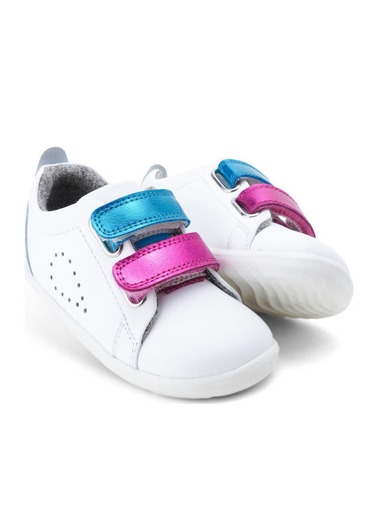 Bobux Step Up Grass Court Kids Sneakers with Scratch White 731706