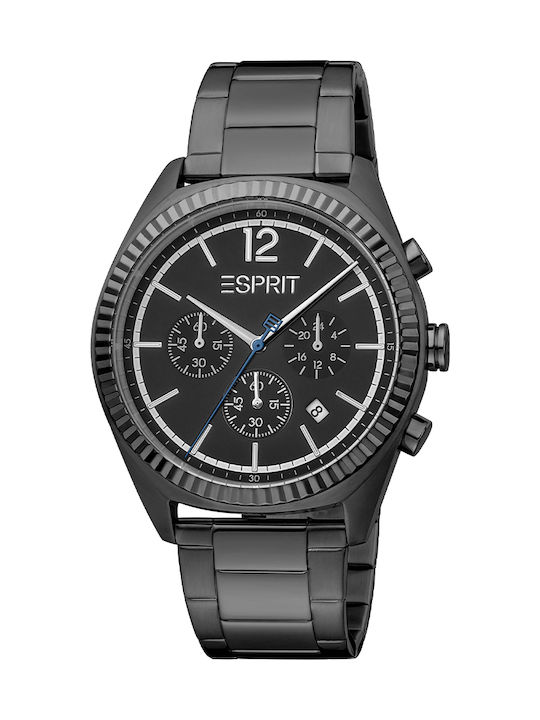 Esprit Watch Chronograph Battery with Black Metal Bracelet