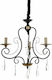 Keskor Chandelier 3xE14 Ø52cm with Crystals Black 9010-3