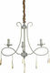 Keskor Πολυέλαιος 3xE14 Ø60cm με Κρύσταλλα Λευκός 89640-3