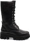 Mexx Leather Women's Boots with Zipper / Laces Black