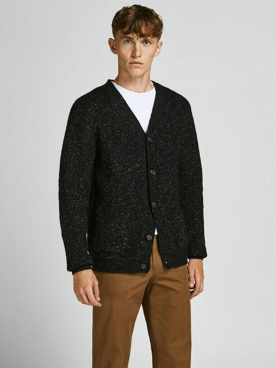 Jack & Jones Men's Knitted Cardigan with Buttons Navy Blue